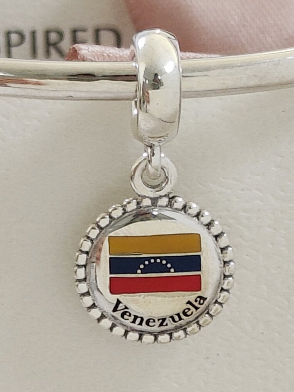 Pandora Venezuela Flag Dangle Charm Exclusive Pendant S925 Silver with box